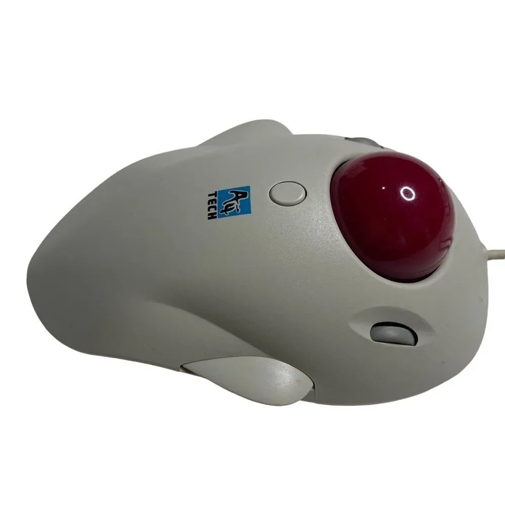 Vintage A4 Tech Red Track Ball Mouse Model WWT-5E Giant Red Ball